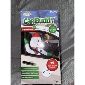 Gemmy Auto Car Buddy Snowman Christmas Airblown Car Seat Inflatable Decoration